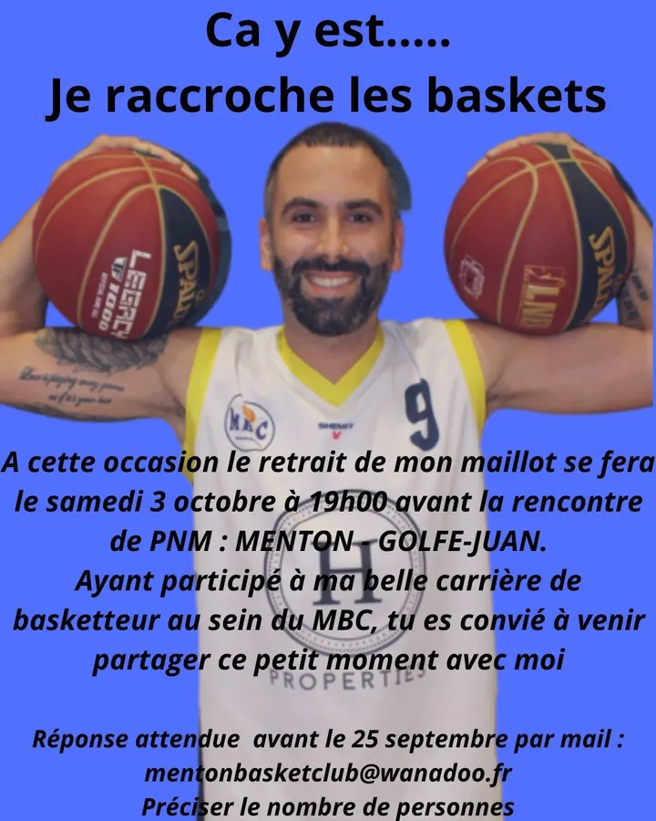 Affiche « Je raccroche les baskets » de David Mosca, septembre 2026